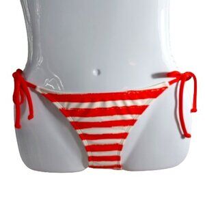 NWT Juniors' Red and White Striped xhilaration Bikini Bottoms Size S